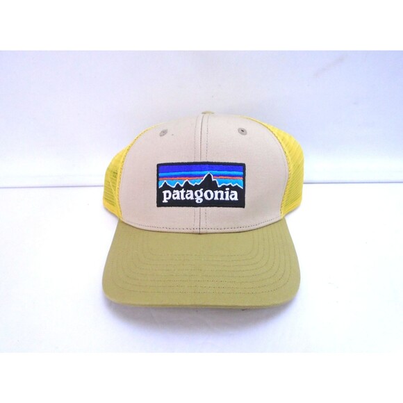 Patagonia Baseball Mens Cap Trucker Snap Back Yellow Mesh Logo Hat One Size - Picture 1 of 6